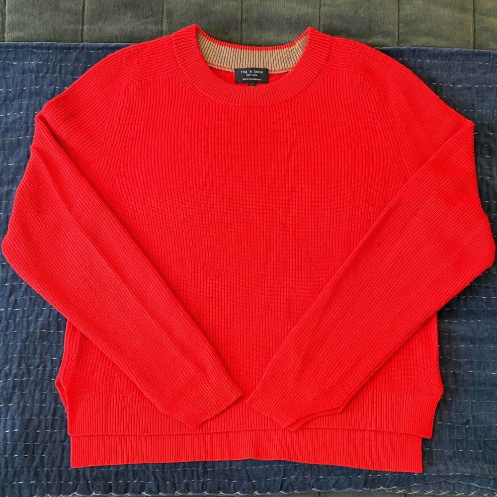 RAG & BONE Red Valentina Cashmere Sweater